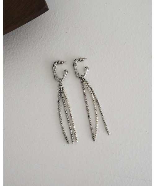 ピアス Beads Fringe Pierce レディースの画像