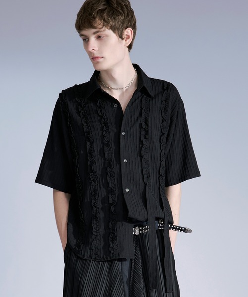 Ellno Loset（エルノロゼット） シャツ 半袖 ヨウリュウフリルコード