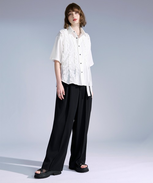 Ellno Loset（エルノロゼット） シャツ 半袖 ヨウリュウフリルコード