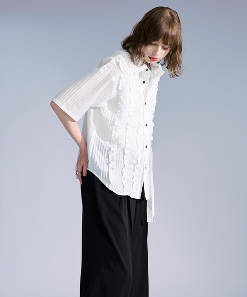 Ellno Loset（エルノロゼット） シャツ 半袖 ヨウリュウフリルコード