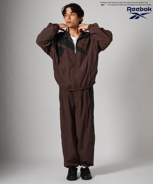Reebok別注 ナイロンパイピングトラックジャケット・パンツ セットアップ Reebok（リーボック） ワイドパンツ パンツ 「」別注トラックパンツ