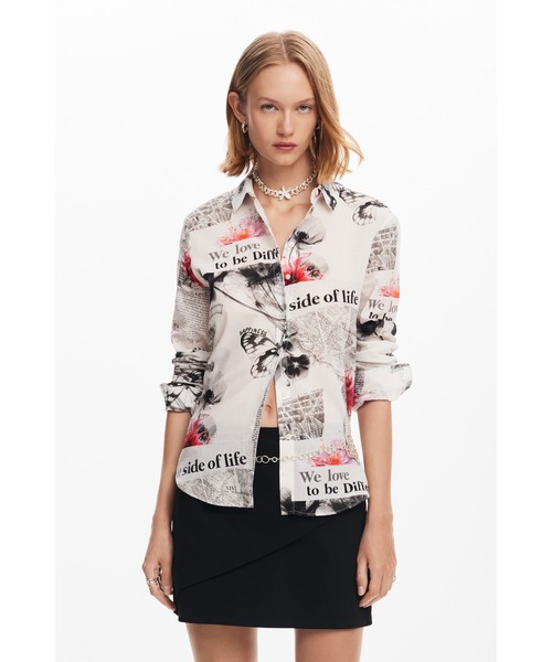 「Desigual」 長袖シャツ L ホワイト レディース_画像3