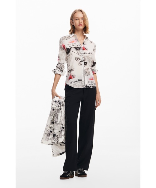 「Desigual」 長袖シャツ L ホワイト レディース_画像5
