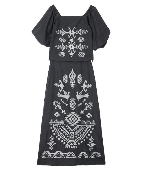 Ameri ワンピース MEDI 3WAY SEPARATE EMBROIDERY DRESS レディース 
