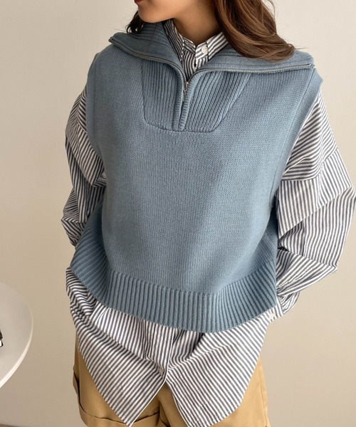 ベスト WEGO/ハーフジップニットベスト :66361047:ZOZOTOWN Yahoo!店