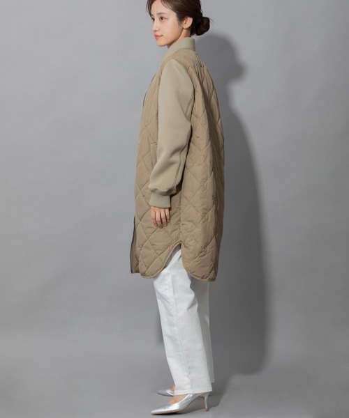 Munich（ミューニック） ノーカラーコート コート キルティングタフタ