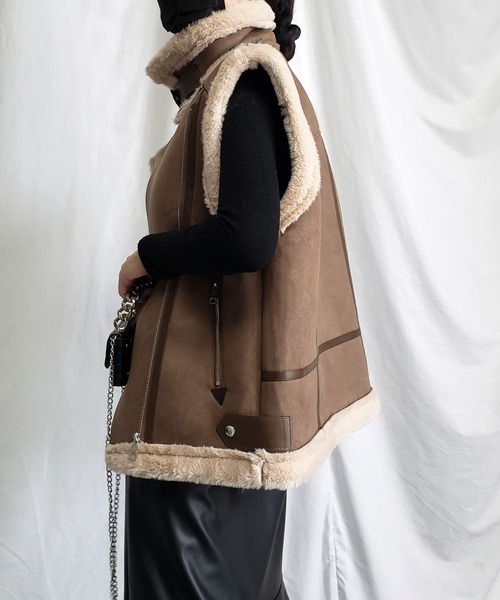 Me couture by Me ムートンベスト　新品 フェイクレザームートンベスト | ファッション通販サイト NUGU