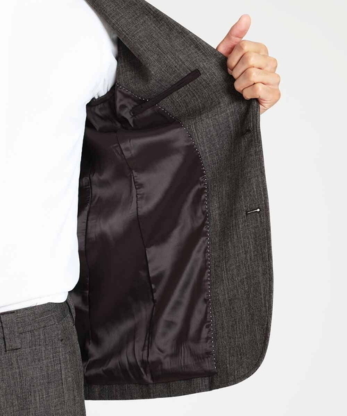黒 ノーカラージャケット メンズ ツイード MICHEL KLEIN HOMME ジャケット ノーカラージャケット ツイード