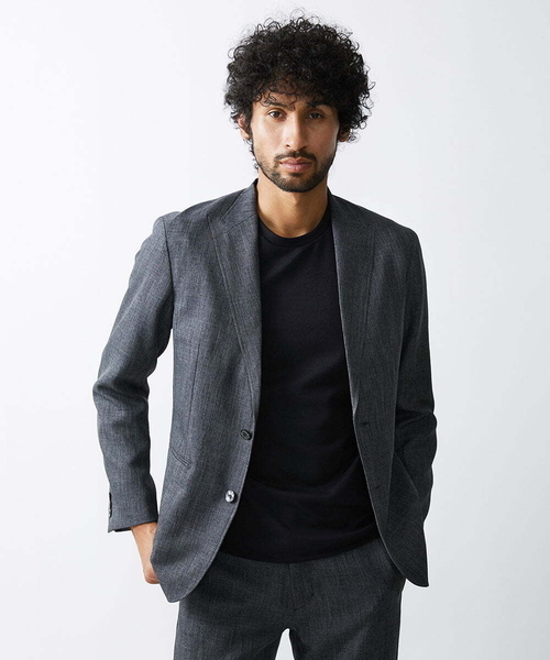 MICHEL KLEIN HOMME ジャケット ノーカラージャケット ツイード