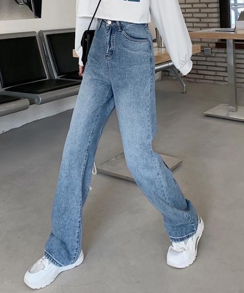 Achic（アシック） ジーンズ デニム デニムパンツ バックリボン フレア