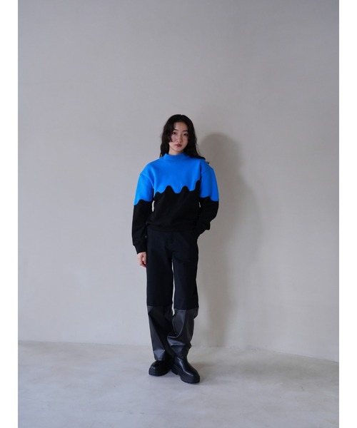 Uenui トレーナー スウェット 「ZOZO限定」ウェーブ バイカラー