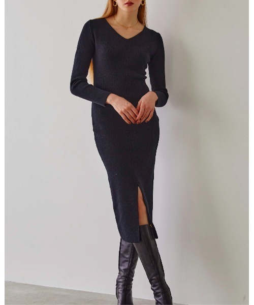 COCOTTE PARIS グレー ジップニットワンピース COCOTTE PARIS グレー ジップニットワンピース