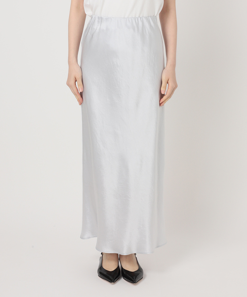 スカート 「追加2」ナローAラインサテンスカート レディース  