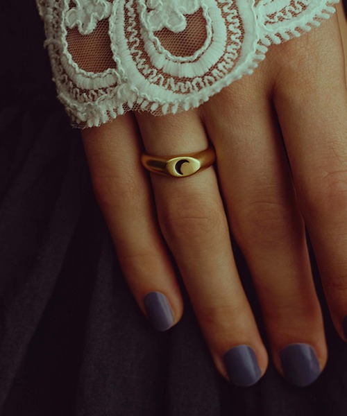 SILVER925 CRESCENT MOON RING/シルバー/リング Crescent Moon Ring 925 Sterling Silver | Musemond