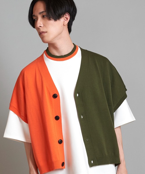 NO ID. ベスト ジレ レイヤードニットベスト メンズ : ZOZOTOWN