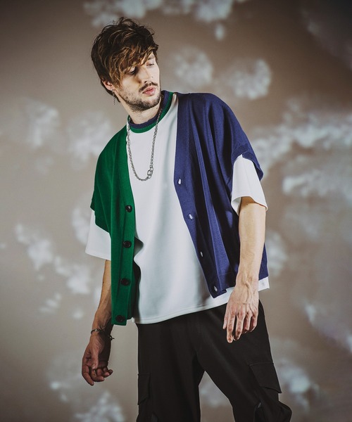 NO ID. ベスト ジレ レイヤードニットベスト メンズ : ZOZOTOWN