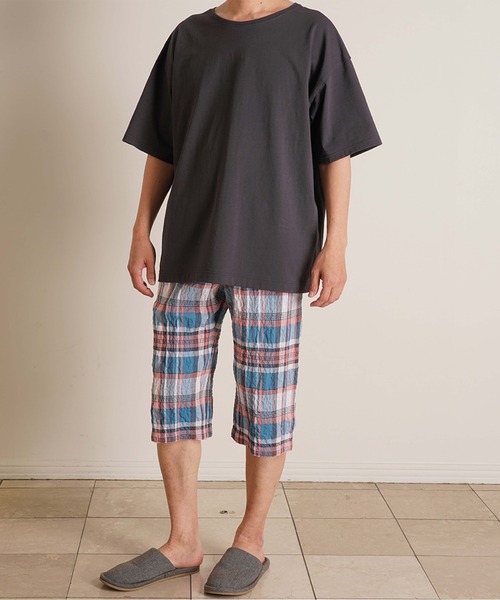 新品未使用￤KID BLUE 24シャーリングチェック[7分袖パジャマ] 24シャーリングチェック[7分袖パジャマ] | KID BLUE OFFICIAL