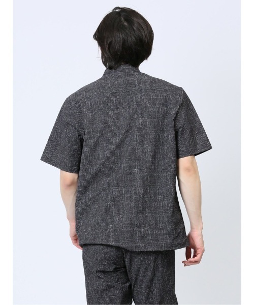 renoma HOMME シャツ 「軽量 サッカー」レノマ オム プリント スタンド