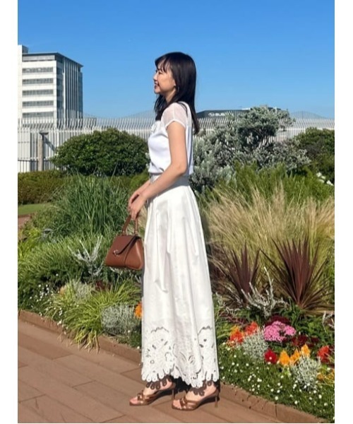 新品　ルルウィルビー　刺繍キュロットパンツ ホワイト LOULOU WILLOUGHBY パンツ 「LOULOU WILLOUGHBY」刺繍キュロット