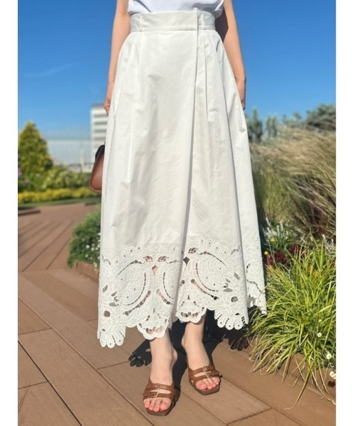 パンツ 「LOULOU WILLOUGHBY」刺繍キュロットパンツ レディース
