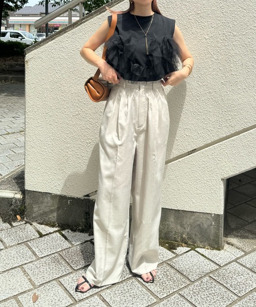 パンツ リネンライクタックパンツ レディース : 83902047 : ZOZOTOWN 