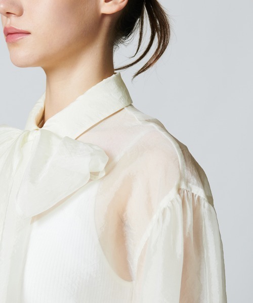 DOUBLE STANDARD CLOTHING ブラウス シャツ ボウタイシアー