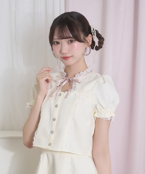 Honey Cinnamon（ハニーシナモン） セットアップ 胸元あきレース