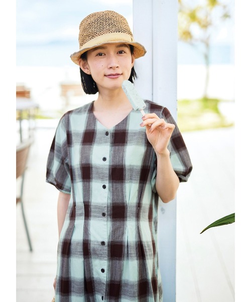 完売品【サニークラウズ】やっぱりチェックが好きワンピース 低身長 MPサイズ サニークラウズ チェックのワンピコート〈レディース 〉｜Sunny