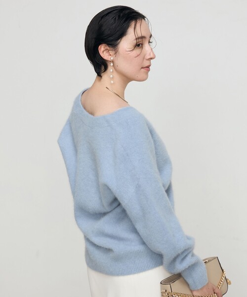 Nolley's sophi ヘアリーラメ2WAY Vネックカーディガン セール 15%OFF】ヘアリーラメ2WAY Vネックカーディガン