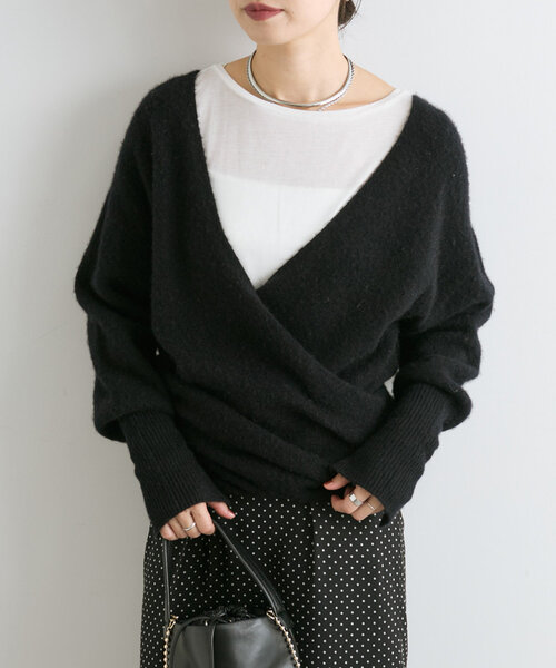 RIVE DROITE ニット セーター 「前後2WAY」YAK100カシュクールニット 