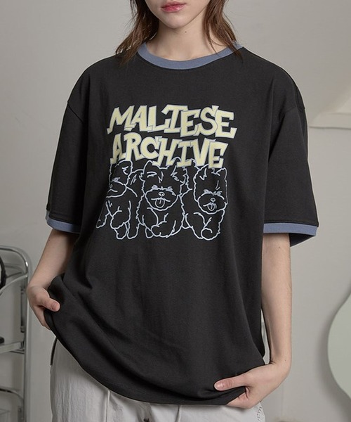 tシャツ 「UNISEX」Wai Kei／マルチーズクルーラインT レディース メンズ WaiKei tシャツ 「UNISEX」Wai Kei／マルチーズクルーラインT