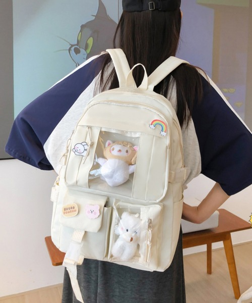 Mignonjour デイバック リュック FReePLACe/クリアポケット付き