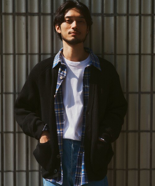 ニット　カーディガン　リラックス　ブラック FREAK'S STORE/Relax Fit リラックスフィット スウェットライク