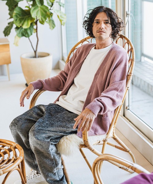 メンズ リネン ウインドウペーン ニットカーディガン メンズ リネン ウインドウペーン ニットカーディガン 【公式通販】