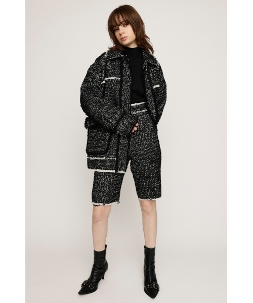 SLY（スライ） スラックス パンツ CUT OFF TWEED HALF PT カット オフ