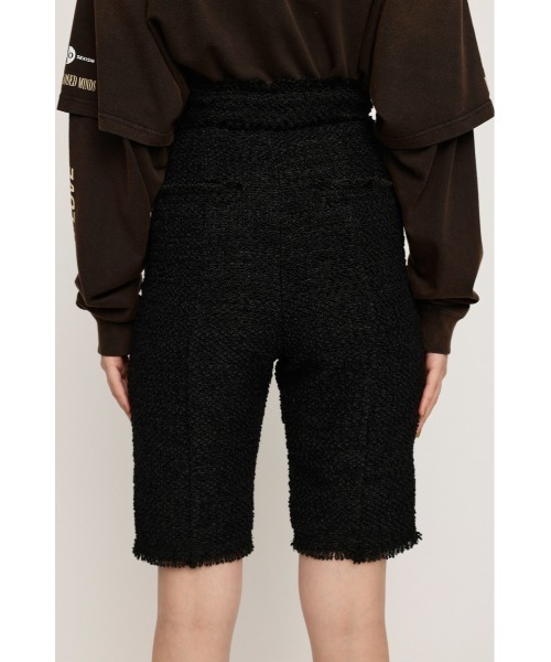 SLY（スライ） スラックス パンツ CUT OFF TWEED HALF PT カット オフ