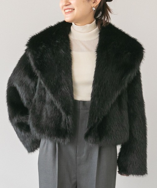 LinoU. ダウンコート ダウンジャケット ボリュームカラーファーコート