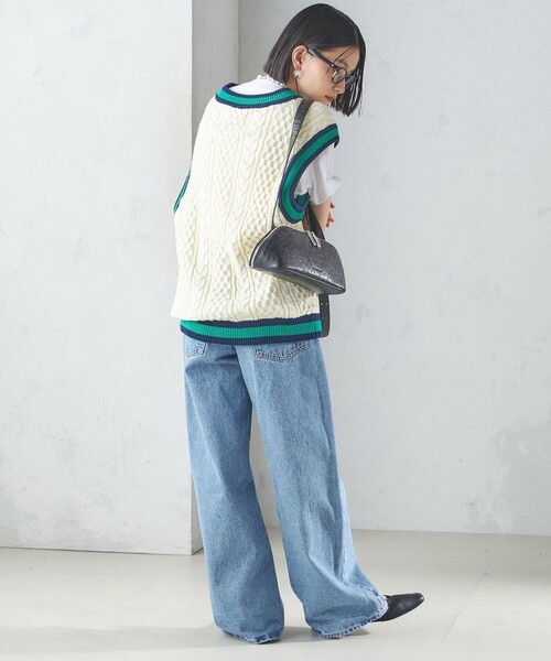 ベスト ジレ 「SHIPS別注」LOGAN KNITTING MILLS: チルデン Vネック ベスト レディース LOGAN knitting mills ベスト ジレ 「SHIPS別注」LOGAN KNITTING