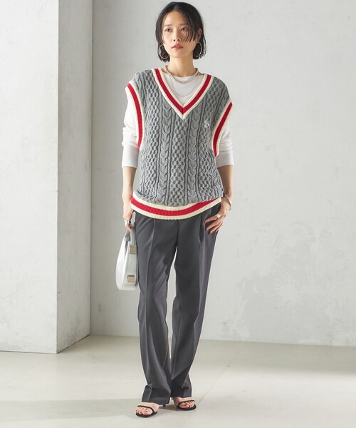 ベスト ジレ 「SHIPS別注」LOGAN KNITTING MILLS: チルデン Vネック ベスト レディース LOGAN knitting mills ベスト ジレ 「SHIPS別注」LOGAN KNITTING