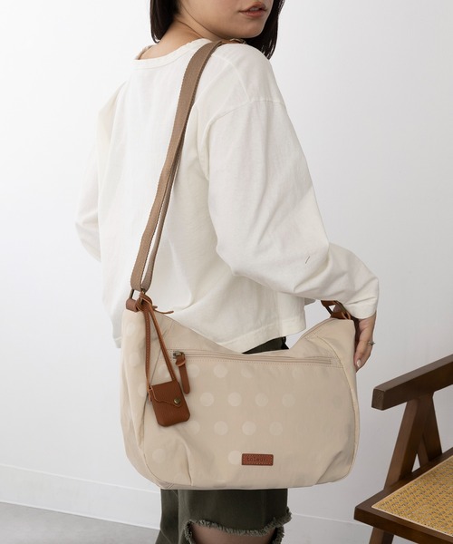ブラウン ショルダーバッグ ストライプ内装 vc-small-flap-
