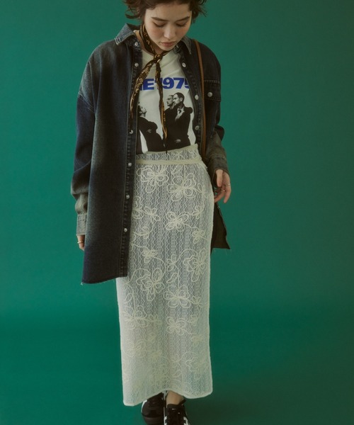 スカート SHEER COMBINATION WRAP SKIRT SHEER COMBINATION WRAP SKIRT — aulaaila