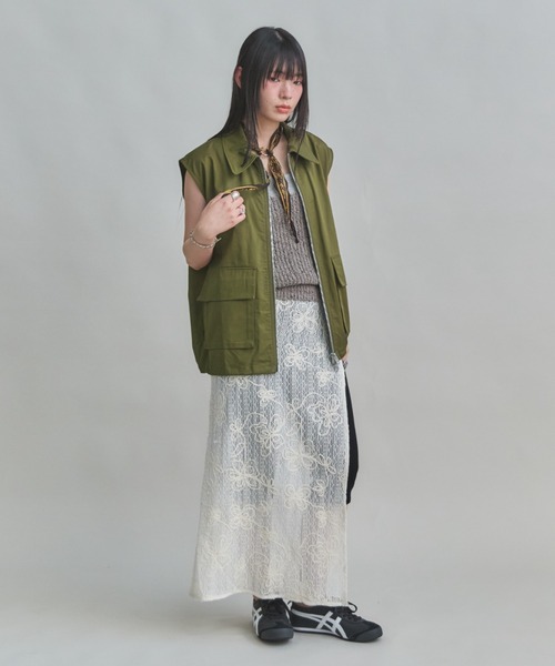 スカート yuraI'or Irregular hem Wrap Skirt WRAP SKIRT GRAY