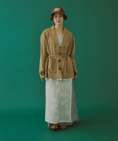 美品★ EMBROIDERY TUCK FLARED SKIRT EMBROIDERED SKIRT - Luna Chic Boutique