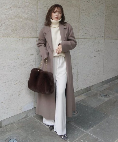 anuans（アニュアンス） チェスターコート FREE モカ レディース