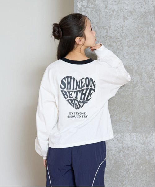 LOVETOXIC tシャツ 「GOODPRICE」ハートバイカラー長袖Tシャツ