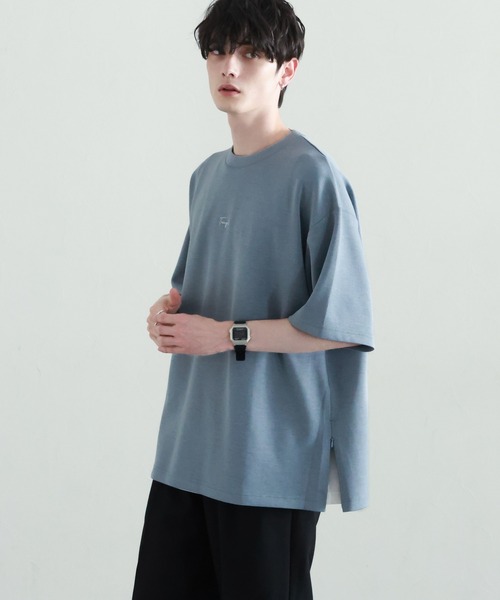RAGEBLUE tシャツ サイドジップスリット/オーバーサイズプチ刺繍