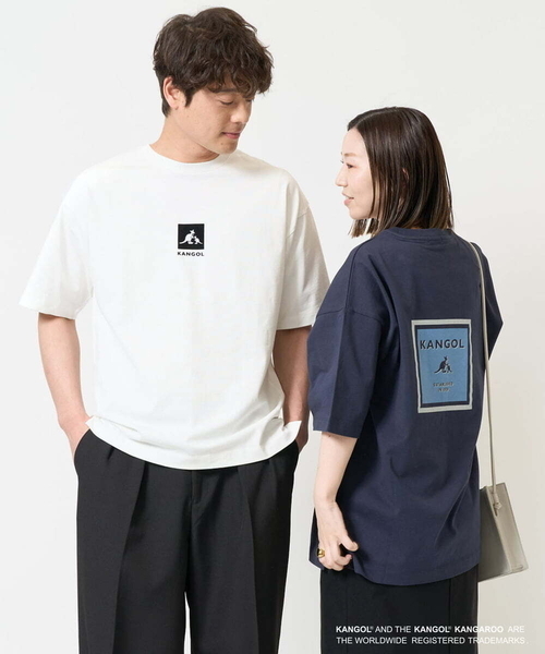 a.v.v tシャツ 「接触冷感/コラボ」KANGOLスクエアプリント