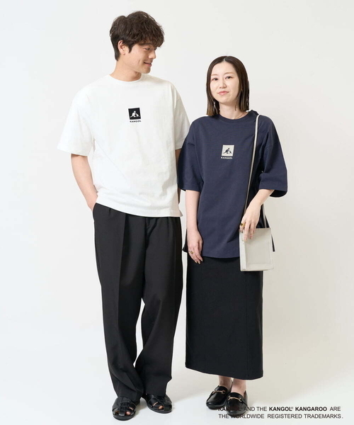 a.v.v tシャツ 「接触冷感/コラボ」KANGOLスクエアプリント