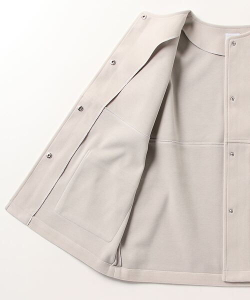 「coen」 ノーカラーコート L ライトグレー レディース_画像3