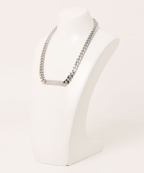 MM6 ネックレス MINIMAL LOGO ID TAG CURB NECKLACE レディース